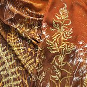 Шелковый шарф "Цветение" (2) батик