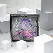 Картины и панно handmade. Livemaster - original item Glass Poster Triptych Irises. Handmade.