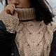Order  Knitted jumper for women with knitting needles oversize color powdery beige. Kardigan sviter - женский вязаный свитер кардиган оверсайз. Livemaster. . Jumpers Фото №3