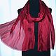 Crimson Silk Scarf women's autumn demi-season silk scarf, Scarves, Tver,  Фото №1