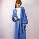 Long blue cardigan. Cardigans. SHAPAR - knitting clothes. My Livemaster. Фото №4