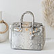Сумка в стиле Hermes Birkin 30 из кожи питона жемчужная. Классическая сумка. PYTOSHASHOP. Ярмарка Мастеров.  Фото №6