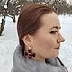 Red Cross Earrings, Beaded earrings with garnet, large earrings. Earrings. Nibelung Design Beadwork. Online shopping on My Livemaster.  Фото №2