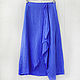 Boho style skirt made of blue linen. Skirts. etnoart. Online shopping on My Livemaster.  Фото №2