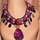 Knitted necklace violet, Necklace, Kursk,  Фото №1