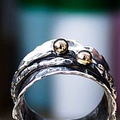 Широкое кольцо с аметистом "Точка зрения", для примера