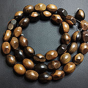 Материалы для творчества handmade. Livemaster - original item Beads Tiger Ebony Oval Face 18h15mm. Handmade.
