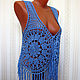 Crocheted vest with fringe, Vests, Shahty,  Фото №1
