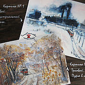 Картины и панно handmade. Livemaster - original item Paintings: city tram winter landscape TRAM STORIES. Handmade.