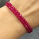 Red ruby spinel bracelet with a cut, Bead bracelet, Moscow,  Фото №1