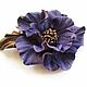Order Leather flowers. Decoration brooch barrette VIOLET MAGIC purple color. Irina Vladi. Livemaster. . Brooches Фото №3