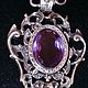 Antique silver carved pendant with purple stone. Vintage pendants. Antiki777. Online shopping on My Livemaster.  Фото №2