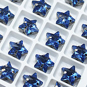 Материалы для творчества handmade. Livemaster - original item Rhinestones 10 mm premium stars Blue sapphire in a frame. Handmade.