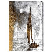 Картины и панно handmade. Livemaster - original item Golden series of paintings: Sailboat. Handmade.