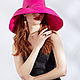 Sombrero de rafia de ala ancha para mujer | Fucsia. Hats1. lizaprior. My Livemaster. Фото №4