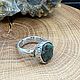 Кольцо из серебра с вставкой дикого Изумруда. Кольца. Стихия камня (Stone element). Интернет-магазин Ярмарка Мастеров.  Фото №2