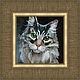 Картина с котиком портрет сибирского кота 20 на 20 см. Картины. Картины от Альбины. Ярмарка Мастеров.  Фото №4