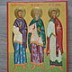 Икона-миниатюра Три Святителя Гурия Самона и Авива, Иконы, Москва,  Фото №1