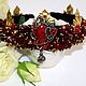 Red and gold Dolce headband crown Beaded tiara Red royal diadem. Headband. Beaded jewelry by Mariya Klishina. My Livemaster. Фото №4
