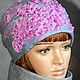 Hat female..felted..gray-pink 'MARSHMALLOW', Caps, Khabarovsk,  Фото №1