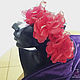 Ободок с красными розами - воздушный, из нескольких фактур ткани, Ободки, Воронеж,  Фото №1