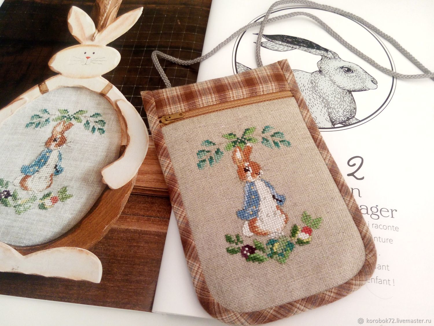 Zipper phone case cross stitch Bunny – купить на Ярмарке Мастеров –  K8FN0COM | Case, St. Petersburg