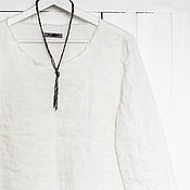 Одежда handmade. Livemaster - original item White linen blouse with open edges. Handmade.