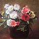Oil painting Flowers in a clay vase Buy painting expensive Painting as a gift to Purchase a copy of the picture
