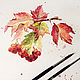 Viburnum twig, watercolor. Pictures. Belasla. Online shopping on My Livemaster.  Фото №2