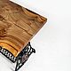 Table on a cast-iron bed made of a slab of elm 'Singer'. Tables. uloft. My Livemaster. Фото №6