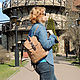 Women's Leather Beige Backpack Clio Mod. R13m-652. Backpacks. Natalia Kalinovskaya. My Livemaster. Фото №6