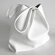 Сумки и аксессуары handmade. Livemaster - original item Bag White Leather Shopper White Tote Bag Bag Leather. Handmade.