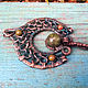 Copper wire wrapped pendant "Slavic Key", copper, unakite, serpentine. Pendants. IVA rainbow art. Online shopping on My Livemaster.  Фото №2