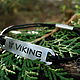 Viking - steel and leather bracelet with engraving, Bead bracelet, Mikhailovka,  Фото №1