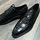Crocodile skin Derby, in black, winter model with fur!. Derby. SHOES&BAGS. My Livemaster. Фото №6
