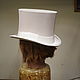 Белый мужской свадебный большой цилиндр. Шляпы свадебные. BARTOSHEVICH шляпная мастерская. Ярмарка Мастеров.  Фото №5