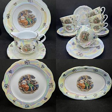 Винтаж ручной работы. Ярмарка Мастеров - ручная работа Винтаж: Предметы чайного сервиза Мадонна Кахла ГДР. Handmade.