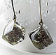 Transparent earrings cubes with real cones from jewelry resin, Earrings, Samara,  Фото №1