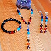 Фен-шуй и эзотерика handmade. Livemaster - original item Set of Chakra Jewelry amulet amulet Earrings bracelet and Chain. Handmade.