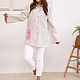 Linen Shirt natural color pink embroidery. Shirts. NATALINI. Online shopping on My Livemaster.  Фото №2