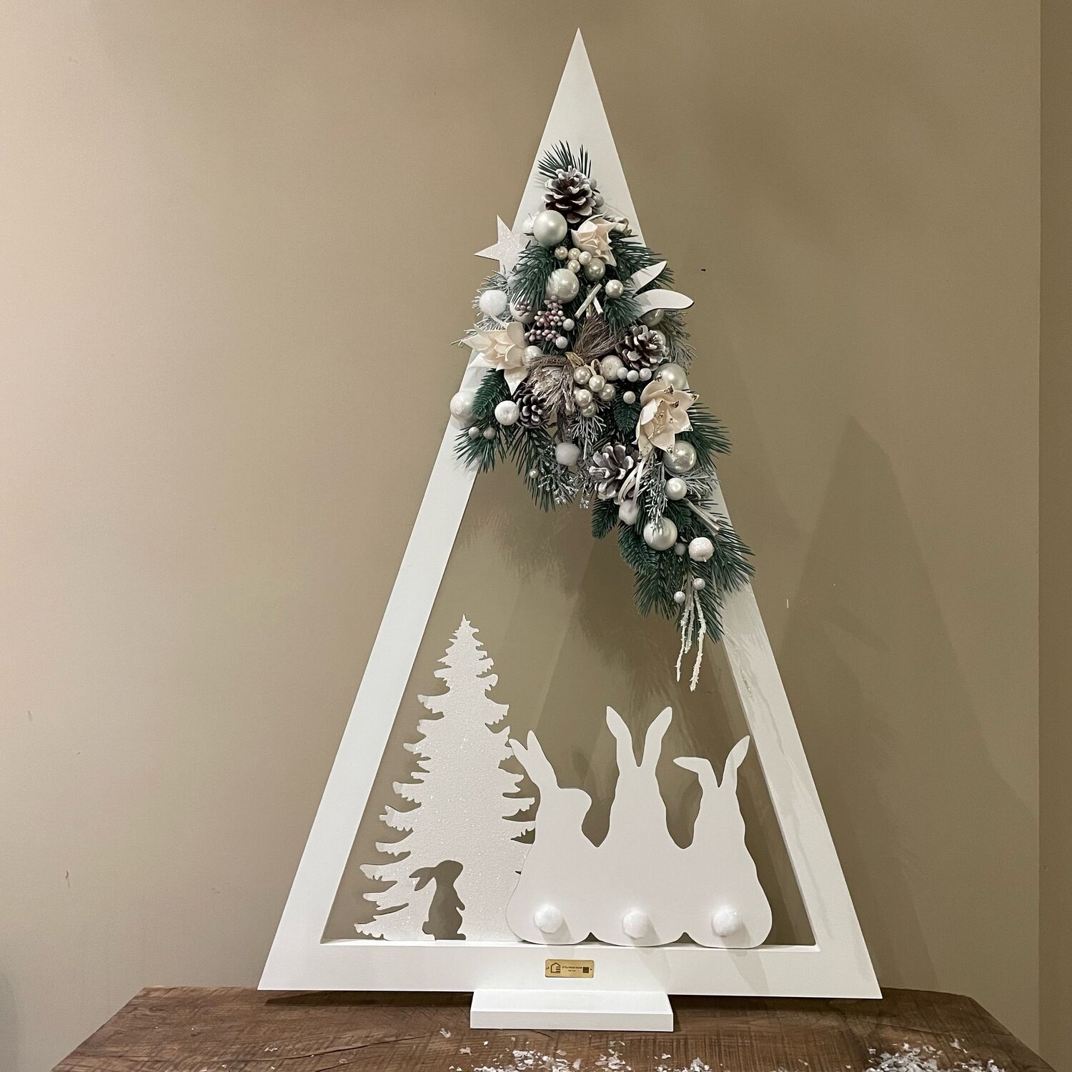 Елка новогодняя с игрушками, 90см. Белый – купить на Ярмарке Мастеров ...