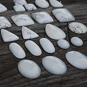 Материалы для творчества handmade. Livemaster - original item Magnesite, white opal, cabochon. Handmade.