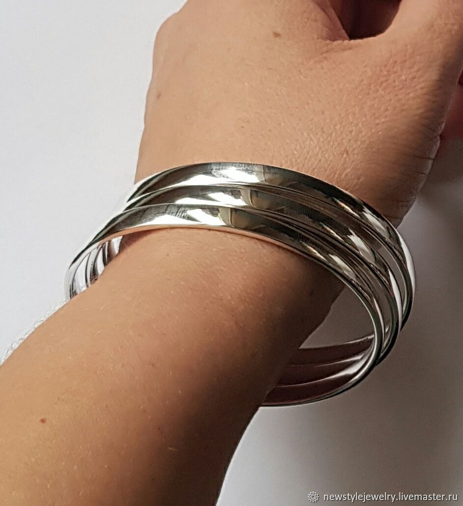 Широкие браслеты на руку женские серебро