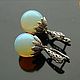 Opal 'moonlight Sonata' earrings with milk opal, Earrings, Volgograd,  Фото №1