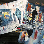 Картины и панно handmade. Livemaster - original item Paintings: urban landscape city rain city streets RAIN. Handmade.
