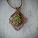 Copper pendant with coil wire wrap. Pendant. selenawirejewelry. My Livemaster. Фото №5