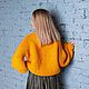Стильный укороченый желтый свитер оверсайз. Свитеры. knitting4you. Интернет-магазин Ярмарка Мастеров.  Фото №2