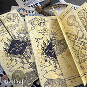 Открытка в виде Карты Мародеров с Днем Рождения из Гарри Поттера