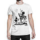 T-shirt cotton 'Pablo Picasso - don Quixote', T-shirts and undershirts for men, Moscow,  Фото №1