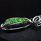 Order Drop pendant with laboratory green opals in steel wire. Mosaic Opal (mosaicopal). Livemaster. . Pendants Фото №3